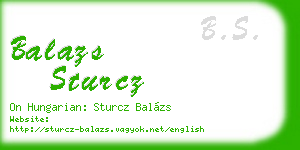 balazs sturcz business card